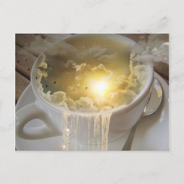 Cartão Postal Nuvens no meu café (Frente)