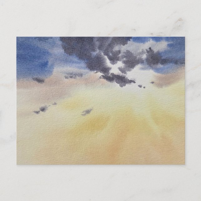 Cartão Postal Nuvens pintadas em aquarela  (Frente)