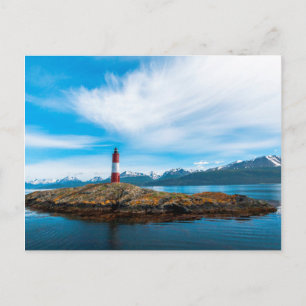 Cartão Postal Nuvens sobre farol perto de Ushuaia, Argentina
