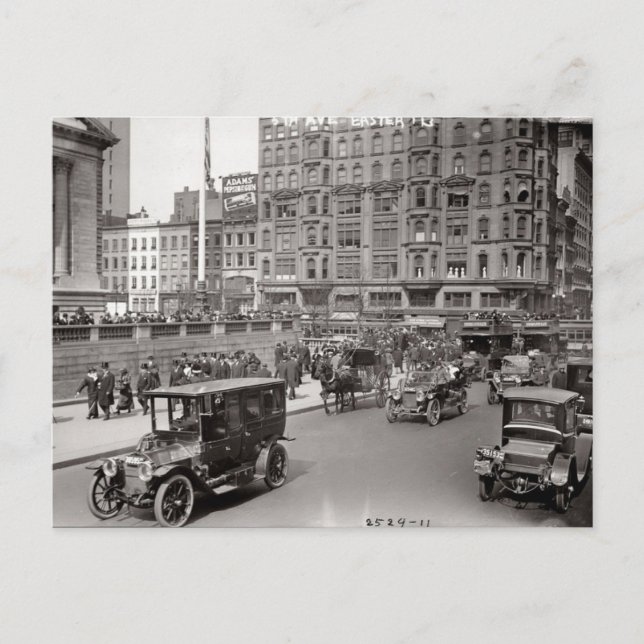 Cartão Postal NY City Street Early 1900's Postcard (Frente)