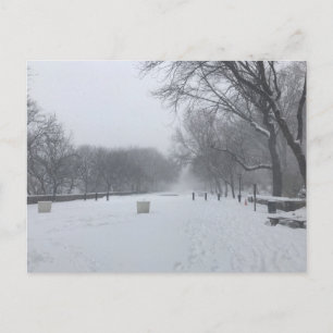 Cartão Postal NYC Blizzard Upper West Side Riverside Park Snow