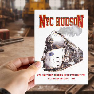 Cartão Postal NYC Dreyfuss Hudson Loco. Século 20 Limitado