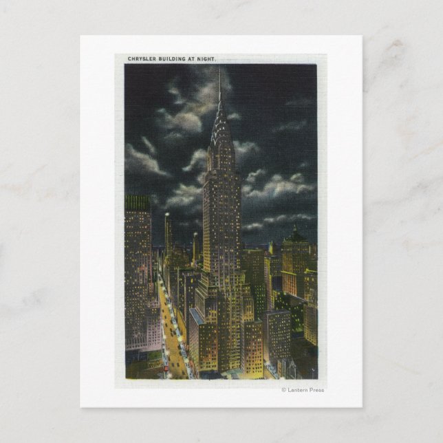 Cartão Postal NYC, Edifício New YorkChrysler na noite nº 2 (Frente)