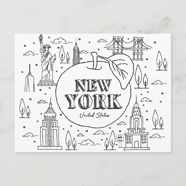 Cartão Postal NYE New York Vacations Souvenirs NYC Gift (Frente)