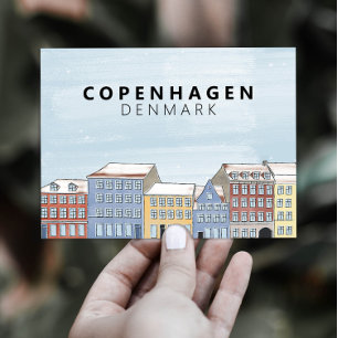 Cartão Postal Nyhavn Copenhagen Denmark escandinavia moderna