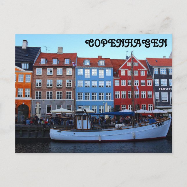 Cartão Postal Nyhavn Copenhagen Dinamarca (Frente)