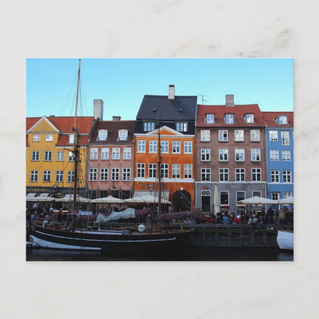 Cartão Postal Nyhavn Copenhagen Dinamarca (Frente)