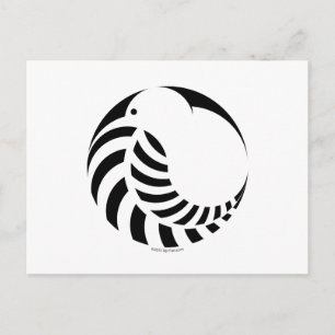 Cartão Postal NZ Kiwi / Silver Fern Emblem