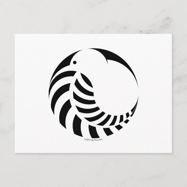 Cartão Postal NZ Kiwi / Silver Fern Emblem (Frente)