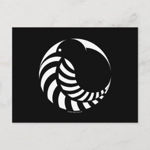 Cartão Postal NZ Kiwi / Silver Fern Emblem