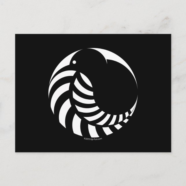 Cartão Postal NZ Kiwi / Silver Fern Emblem (Frente)
