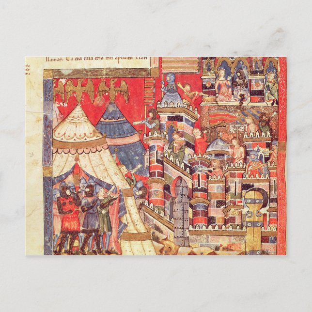 Cartão Postal O acampamento grego e a cidade de Troy (Frente)