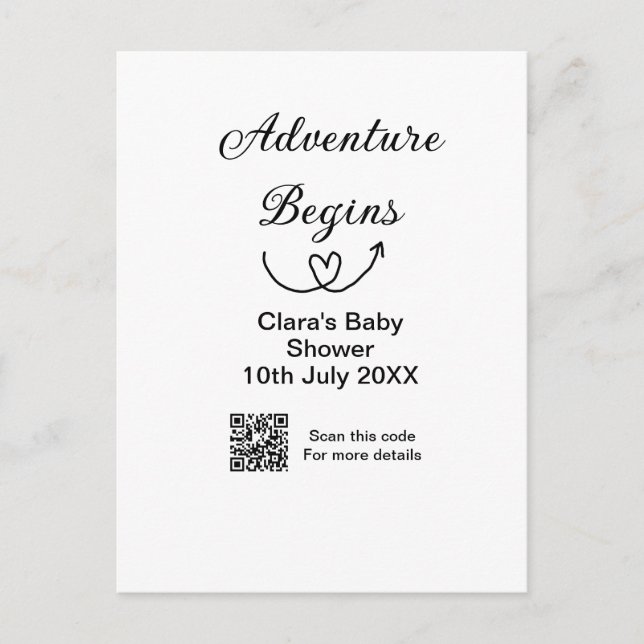 Cartão Postal O Adventure inicia a verificação do chá de fraldas (Frente)