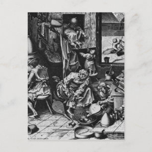 Cartão Postal O Alquimista por Pieter Bruegel, o Velho