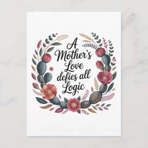 Cartão Postal O Amor de uma Mãe Desafia Toda a Lógica