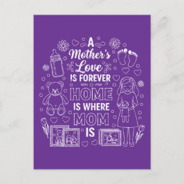 Cartão Postal O Amor de uma Mãe é Para Sempre & Lar é Onde a Mam
