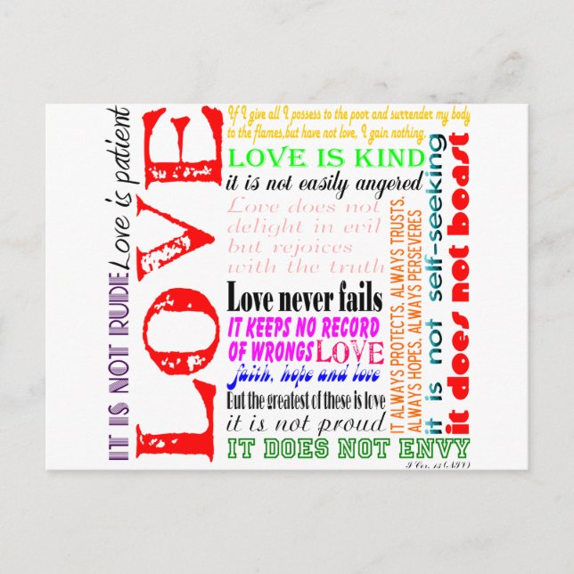 Cartão Postal O amor é... (Frente)
