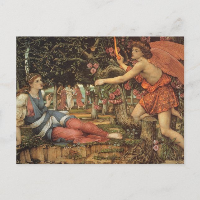 Cartão Postal O amor e a donzela de John Stanhope (Frente)