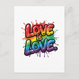 Cartão Postal O Amor é Amor - Arte de Citação do Orgulho Arco-Ír