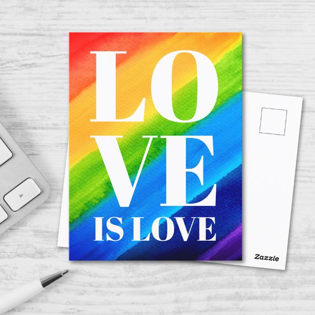 Cartão Postal O Amor é Amor Orgulho Arco-íris  (Criador carregado)