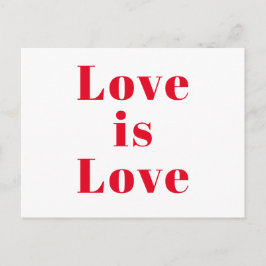 Cartão Postal "O Amor é Amor" vermelho branco