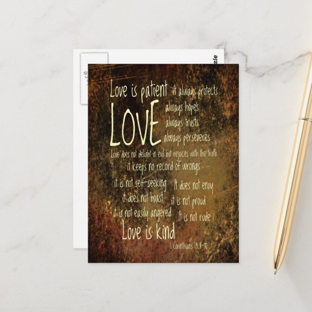 Cartão Postal O Amor É Mistura De Pacientes (Frente/Verso In Situ)