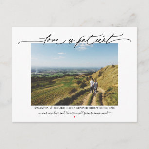 Cartão Postal O amor é o adiamento do casamento do paciente