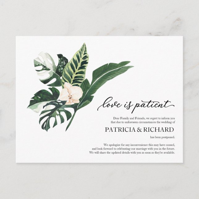 Cartão Postal O Amor É O Adiamento Do Casamento Tropical Do Paci (Frente)