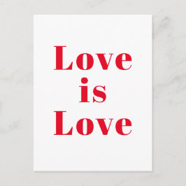 Cartão Postal "O amor é o amor" branco vermelho