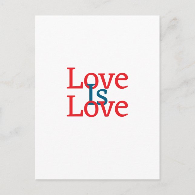 Cartão Postal O amor é o orgulho vermelho vermelho Junho Texto s (Frente)