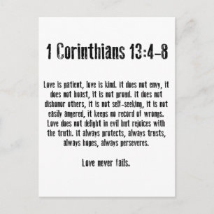 Cartão Postal O amor é paciente