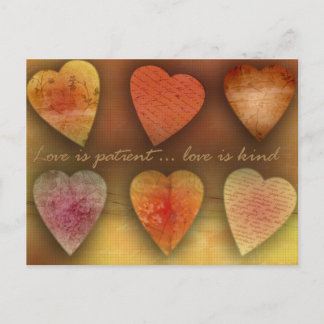 Cartão Postal O amor é paciente; o amor é gentil