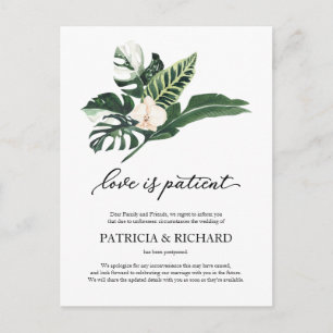 Cartão Postal O Amor é Pacífico Adiamento de Casamento Tropical