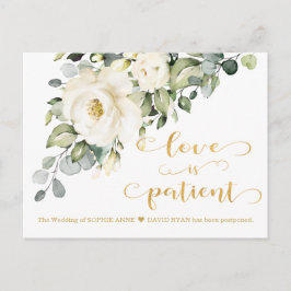 Cartão Postal O Amor É Patiente Casamento Floral Branco Adiado