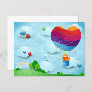 Cartão Postal O amor está no ar