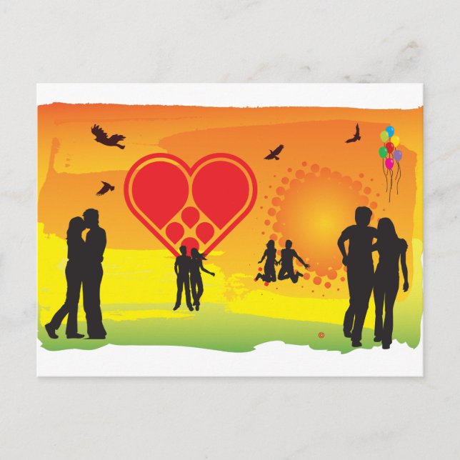 Cartão Postal O amor está no ar (Frente)