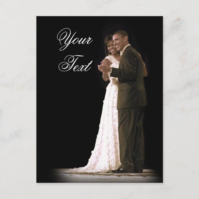 Cartão Postal O amor está no ar, o primeiro Casal dançando (Frente)