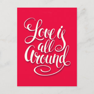 Cartão Postal O Amor Está Tudo Em Torno Da Letra Rosa
