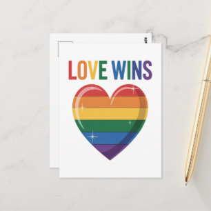 Cartão Postal O Amor Vence LGBT Orgulho Gay Igualdade