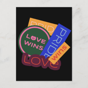 Cartão Postal O amor vence. Orgulho. Orgulho vence. Cartão-posta