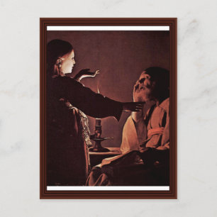 Cartão Postal O anjo aparece a St Joseph em um sonho