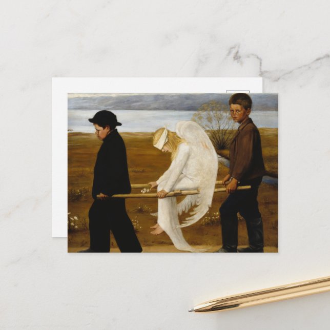 Cartão Postal O Anjo Ferido de Hugo Simberg (Frente/Verso In Situ)