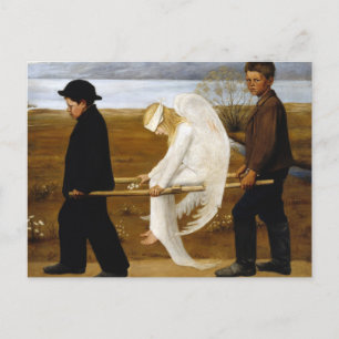 Cartão Postal O Anjo Ferido pela pintura de Hugo Simberg, 1903