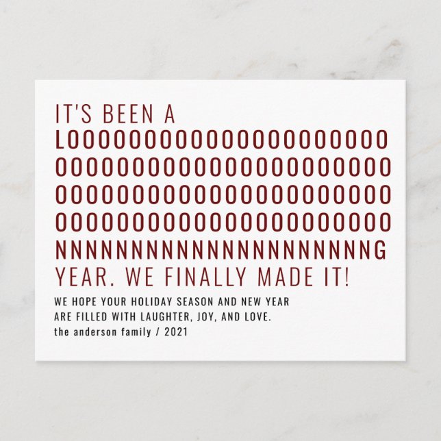 Cartão Postal O Ano Novo foi há muito tempo que finalmente ficou (Frente)