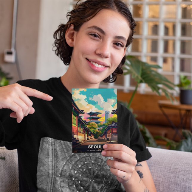 Cartão Postal O Antigo Charme de Seul sob um Céu Vivo (Criador carregado)