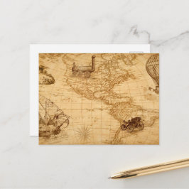 Cartão Postal O antigo mapa dos estados unidos