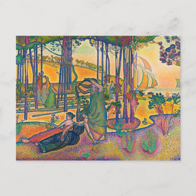 Cartão Postal O Ar da Noite por Henri-Edmond Cross (1893) (Frente)
