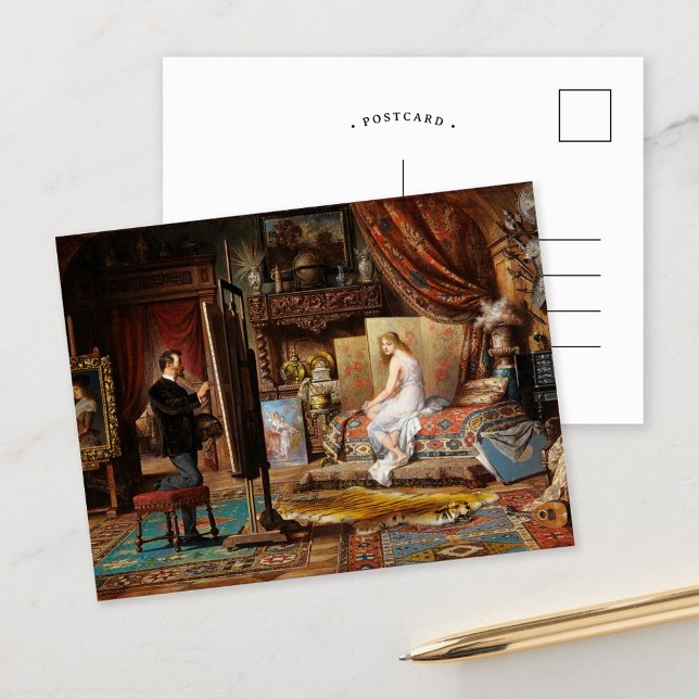 Cartão Postal O artista e seu modelo | Carl Schweninger Jr. (Criador carregado)