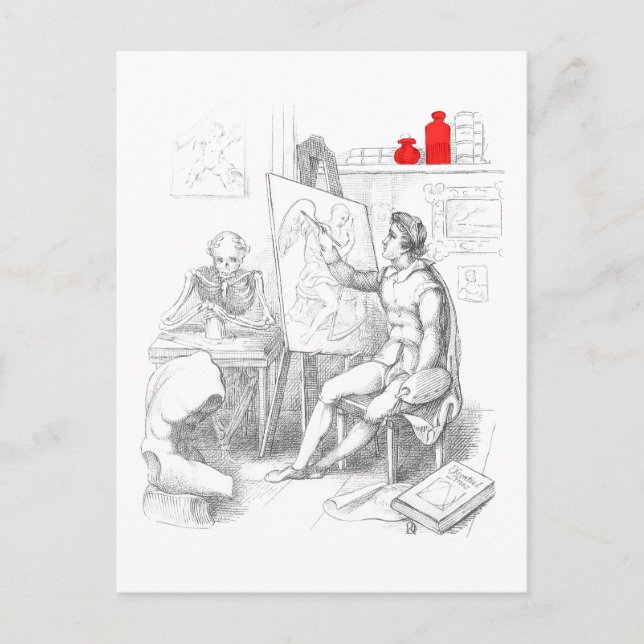 Cartão Postal O Artista Pinta A Morte (Frente)