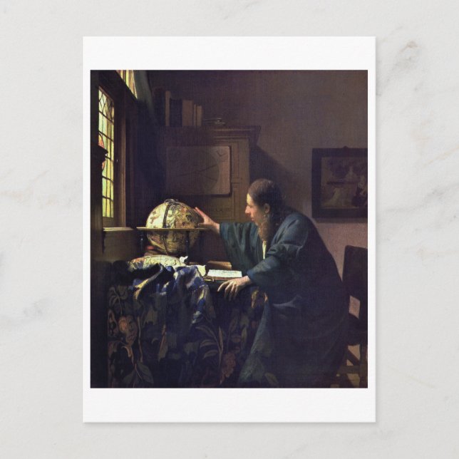 Cartão Postal O astrônomo de Johannes Vermeer (Frente)